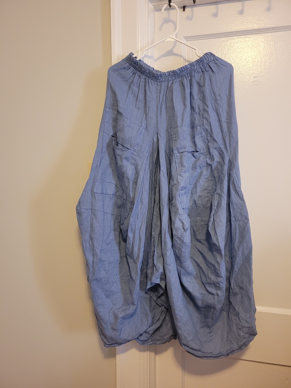 Unique Boho Light Blue Linen Skirt Festival Forest Rave Hippie Cottage Core Girl